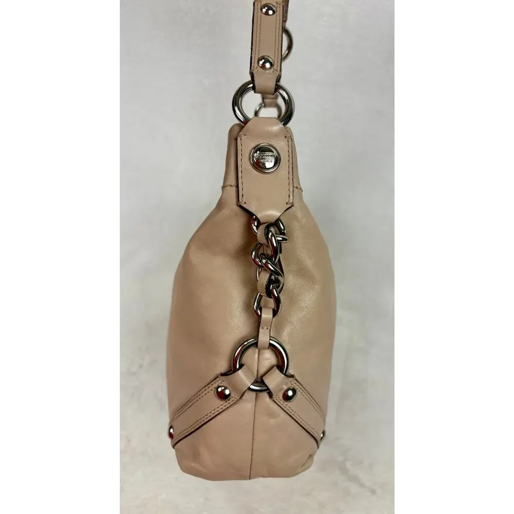 Coach Y2K Carly Curb Chain Hobo in Blush/Champagne Premium Leather